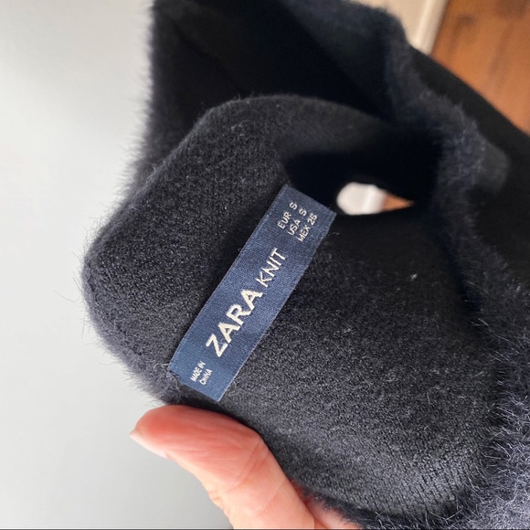 Zara Knit Skater Skirt Sweater Fabric Faux Fur Size Small - Picture 8 of 8